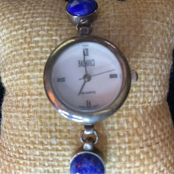 Badavici Sterling And Lapis Watch BADAVICI .925 Sterling Silver Mother of Pearl Ladies Blue  main image 4
